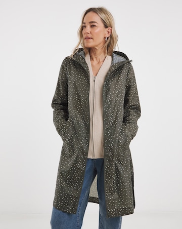 Khaki Spot Longline Pac A Mac Raincoat
