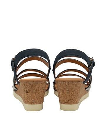 Lotus Goldie Strappy Cork Wedge