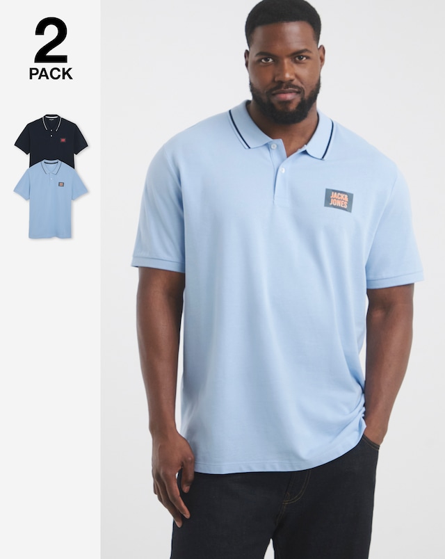 Jack & Jones Hudson Logo Polo 2 Pack - Multi