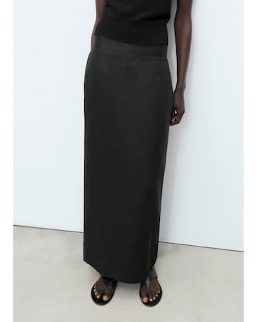 Mango Midi Satin Skirt