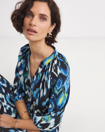 Printed Textured Fabric Kaftan Dress