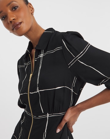 Zip Front Shirt Dress