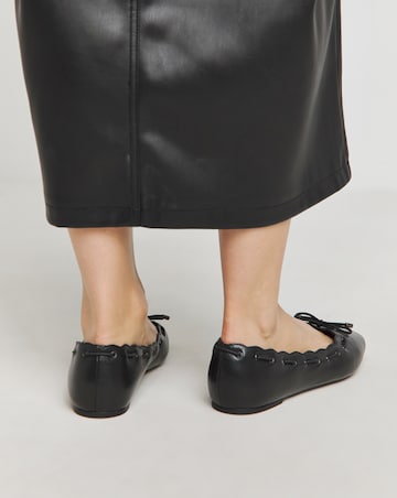 Euphoria Scalloped Edge Ballerinas - Wide Fit (E)