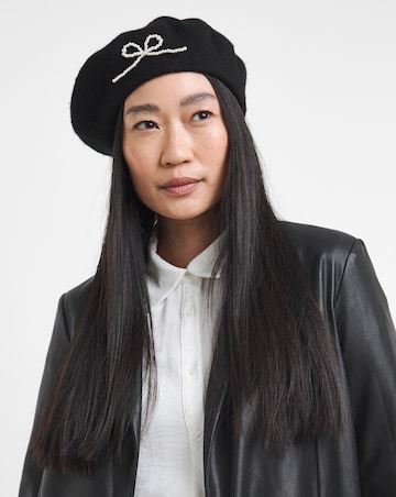 Pearl Bow Detail Beret