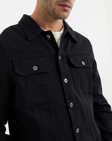 Black Twill Trucker Jacket