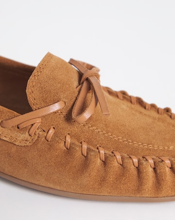 Swift Whipstitch Detail Puckered Suede Loafers - Wide Fit (E)