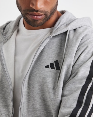 adidas 3 Stripes Fleece Full Zip Hoodie