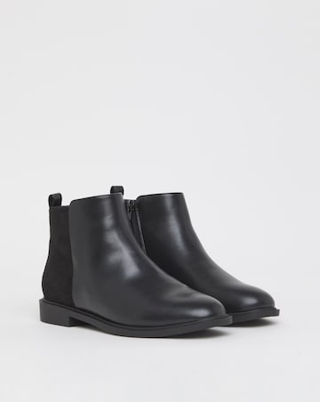 Ruth Classic Mixed Material Ankle Boots - Wide Fit (E)