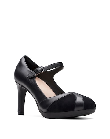 Clarks Ambyr Leather Court Shoes Wide Fit