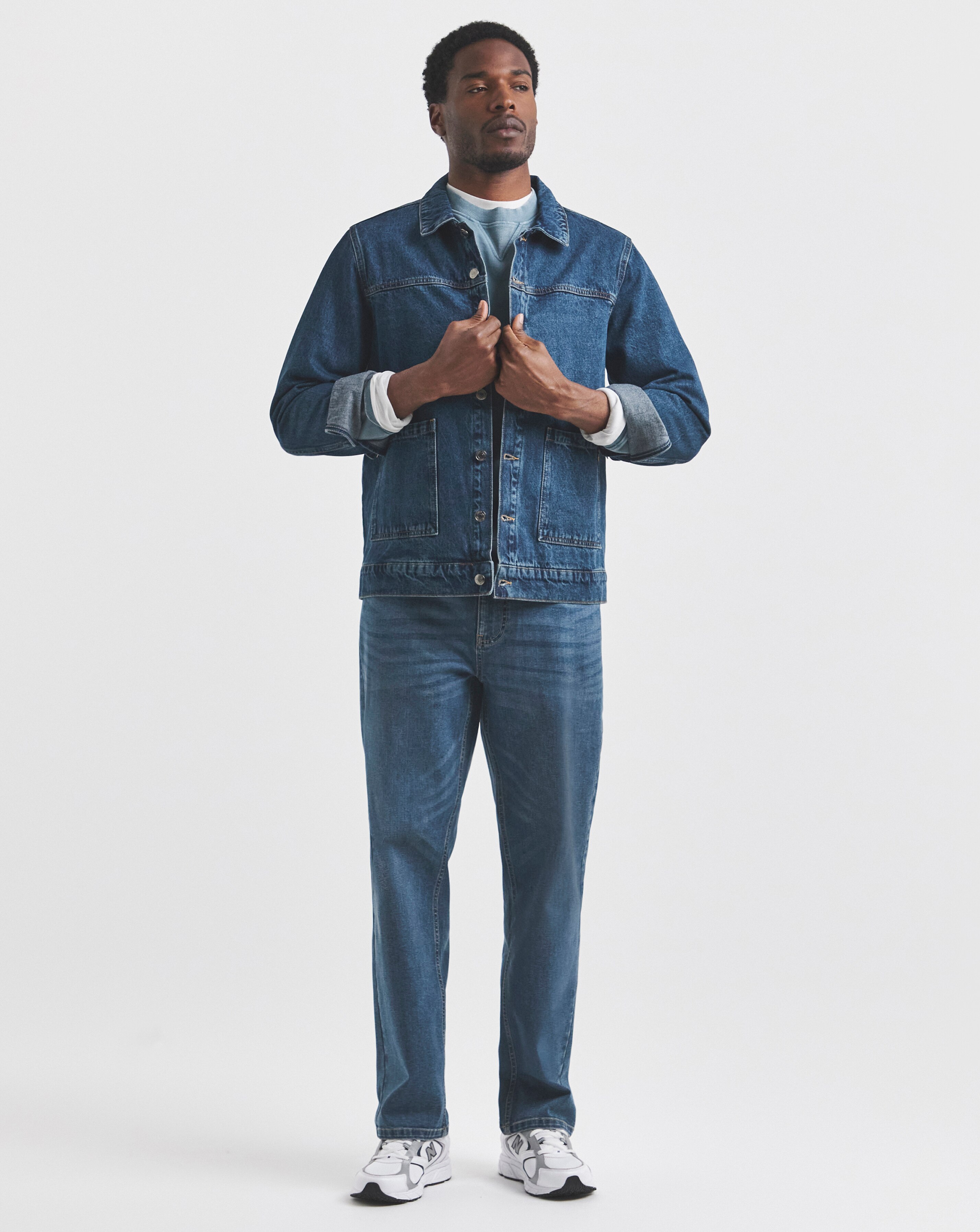 Union Straight Fit Stretch Jeans Mid Wash