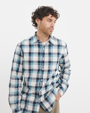 Long Sleeve Linen Check Shirt