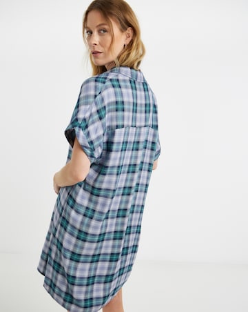 Check Collared Tunic Dress