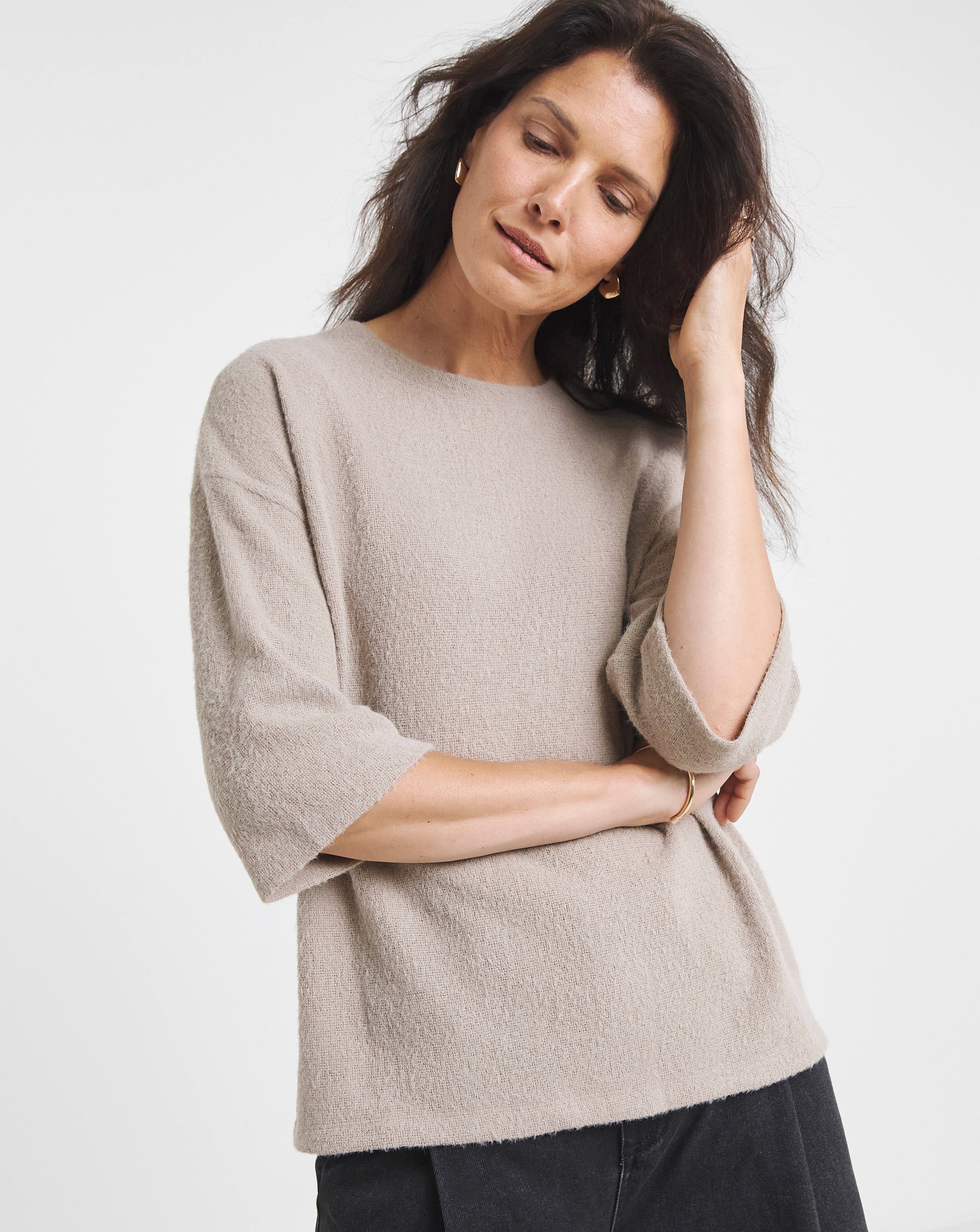 Brushed Soft Touch Half Sleeve Top | JD Williams