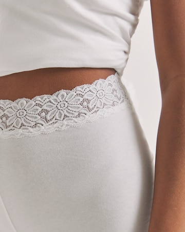 Pretty Secrets (2 Pack) Lace Trim Cotton Comfort Shorts White/Black