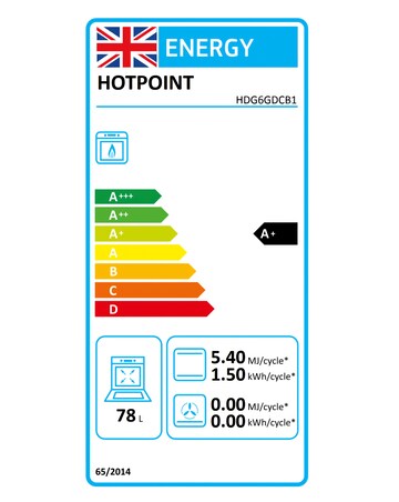 Hotpoint HDG6GDCB1 60cm Gas Double Cooker with Glass Lid - Black + Install