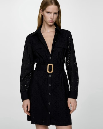 Mango Shirly Broiderie Anglaise Mini Shirt Dress