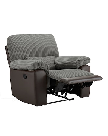 Harlow Fabric/Faux Leather Recliner Chair