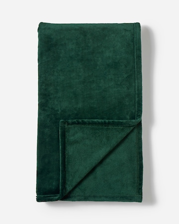 Plush Fleece Throw - Forest Green