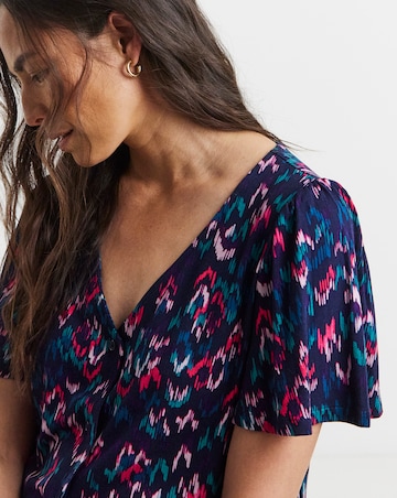 Angel Sleeve Button Front Top