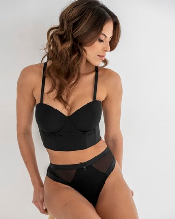 Pour Moi Definitions Longline Strapless Low Back Wired Bra Black