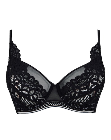 Figleaves Harper Geometric Lace Full Cup Bra B-G - Black