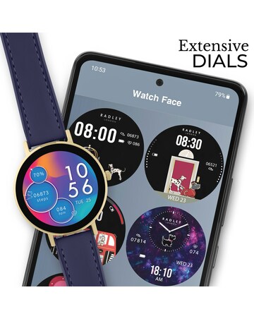 Radley Series 28 AMOLED Leather Strap Watch - Ink