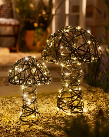 2 Mains Powered Lit Mushrooms