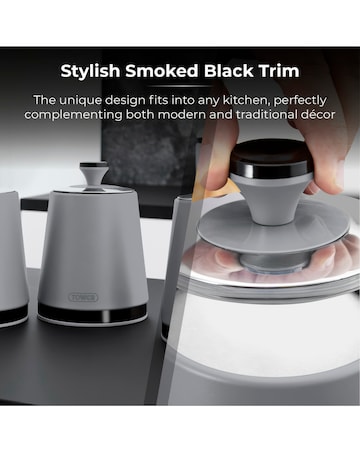 Tower Sera Set of 3 Canisters Grey