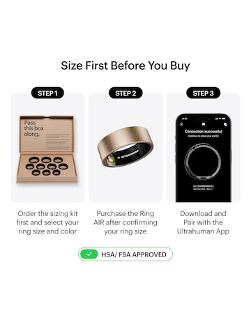 Ultrahuman Ring AIR Bluetooth Smart Ring - Brushed Rose Gold - Size 7