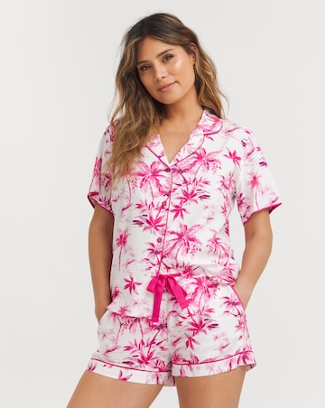 Cyberjammies Palm Print Short Pyjama Set White Mix