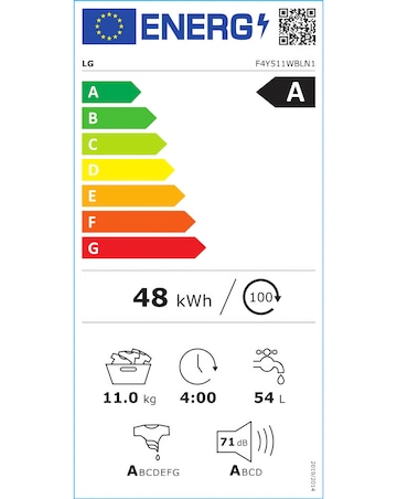 LG Turbowash F4Y11WBLN1 11kg Washing Machine - A Rated