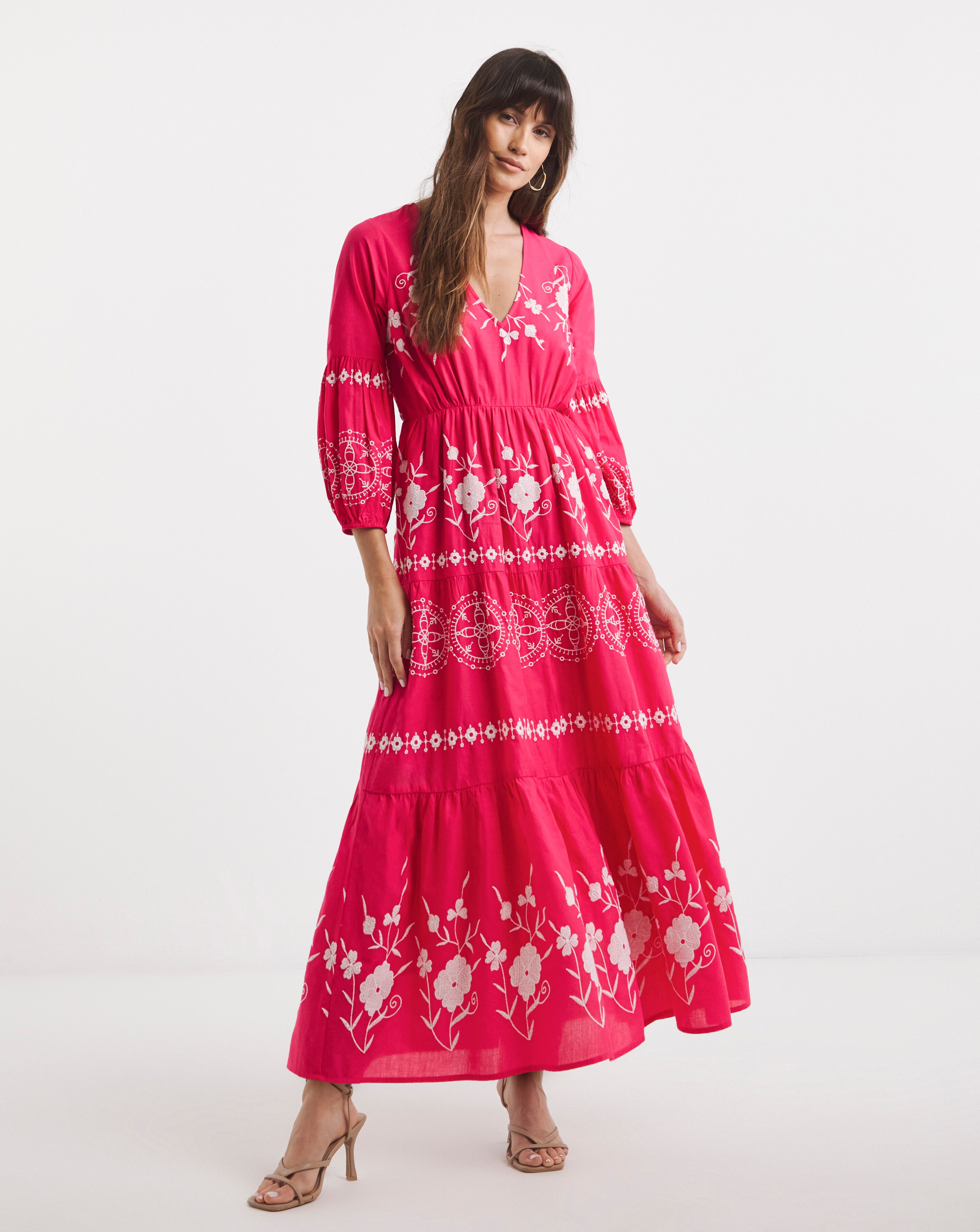 Pure Cotton Embroidered Smock Dress