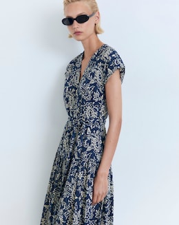 Mango Paisley Print Midi Dress