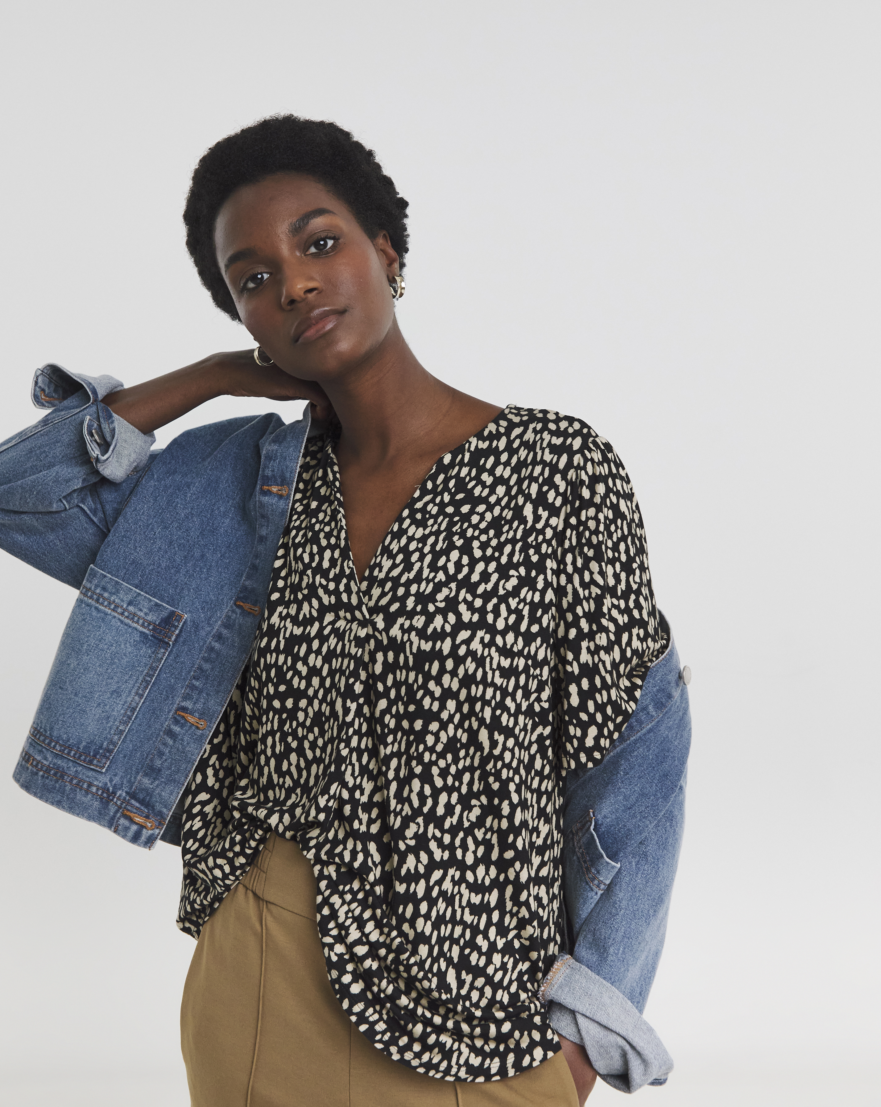 V-Neck Angel Sleeve Top