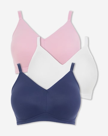 Pretty Secrets (3 Pack) Claire Micro Moulded Full Cup Non Wired Bras (B-E)