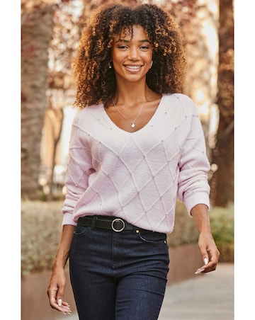 Sosandar Diamond V Neck Jumper