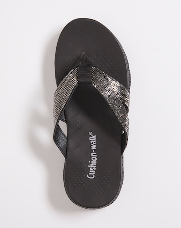 Cushion Walk Glitzy Toe Post Sandal EEE Fit