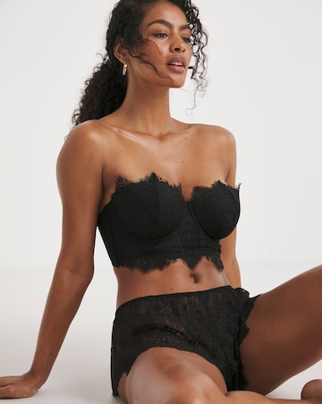 Figleaves Curve Adore Black Lace Padded Multiway Bra B-H - Black