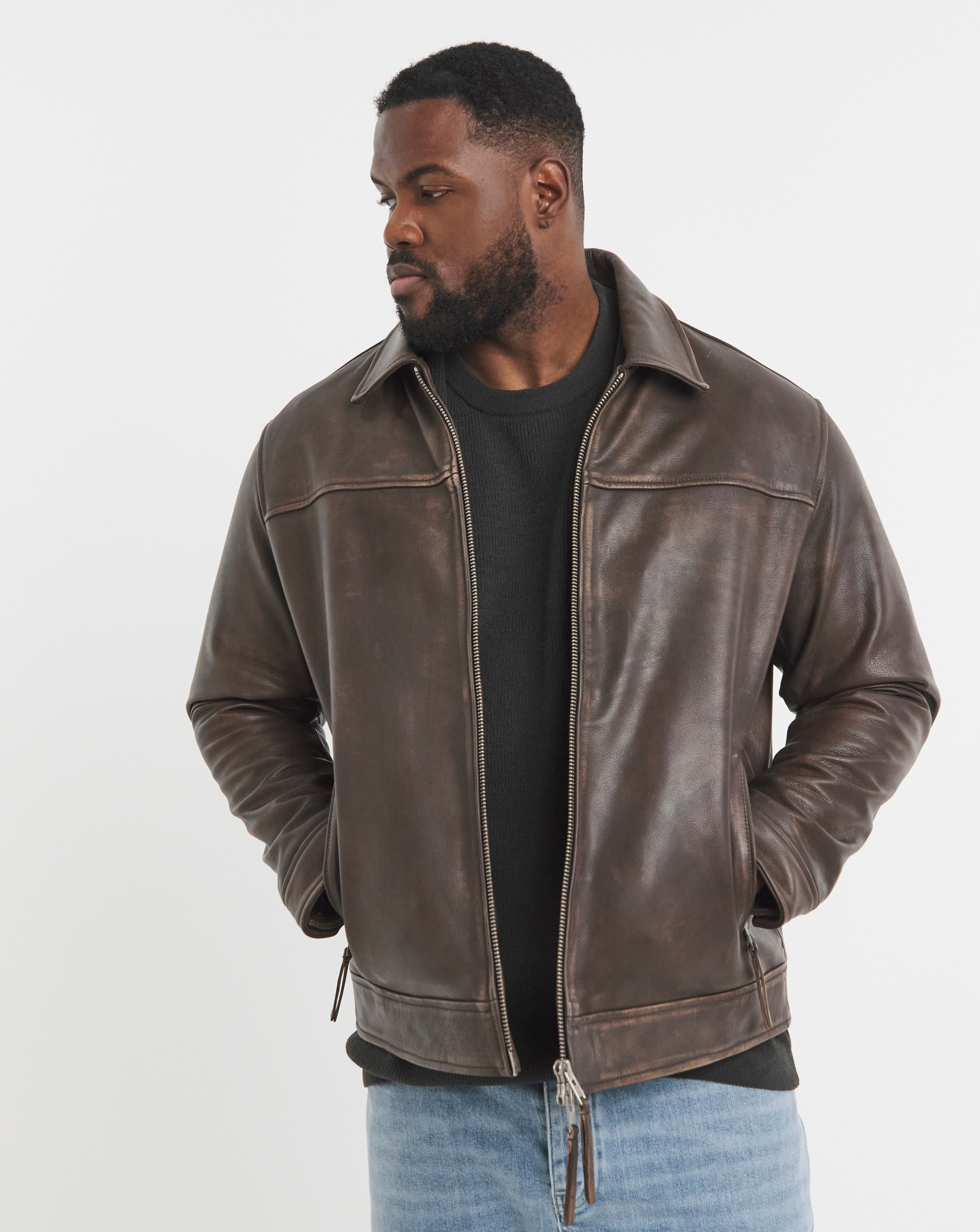 Leather Blouson Jacket Jd Williams Mens Leather Jackets Jd