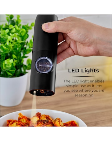 Tower Rechargeable Salt & Pepper Mill Black