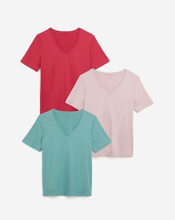Pure Cotton 3 Pack The V Neck T-Shirts
