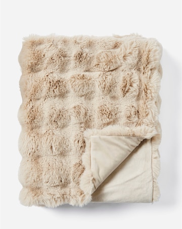 Bubble Faux Fur Throw - Natural