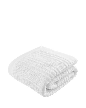 Catherine Lansfield Lennon Stripe Seersucker Bedspread