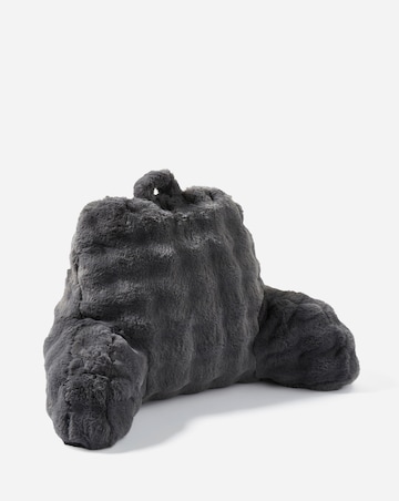 Bubble Faux Fur Back Support Cushion - Charcoal