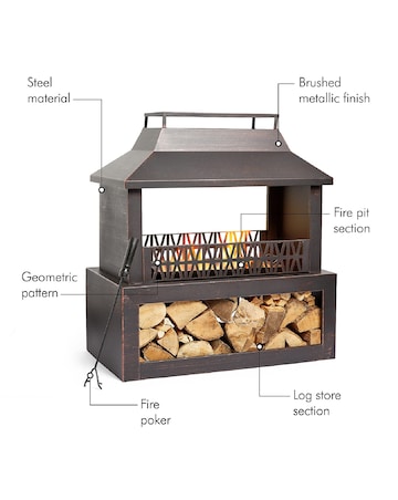 VonHaus Outdoor Garden Fireplace Fire Pit