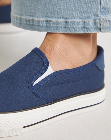 Cali Slip On Canvas Trainer - Extra Wide Fit (EEE)