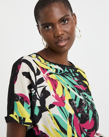 Woven Crepe Short Sleeve Boxy Top