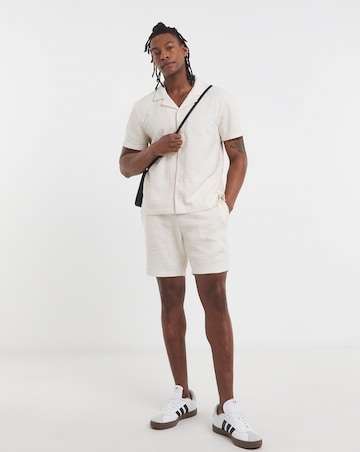 Textured Revere Collar Jersey Shirt