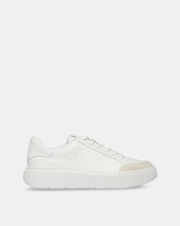 Fitflop Leather Blend Lace Up Trainers Urban White - Standard Fit (D)