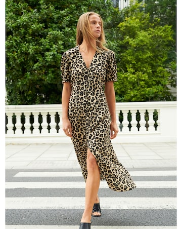 Ro&Zo Leopard Print Shirt Dress